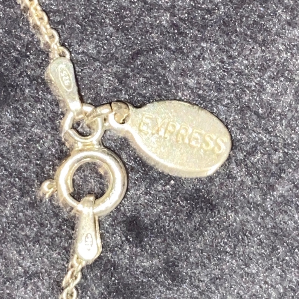 925 Italy Express Sterling Silver Bar Necklace - Picture 6 of 14